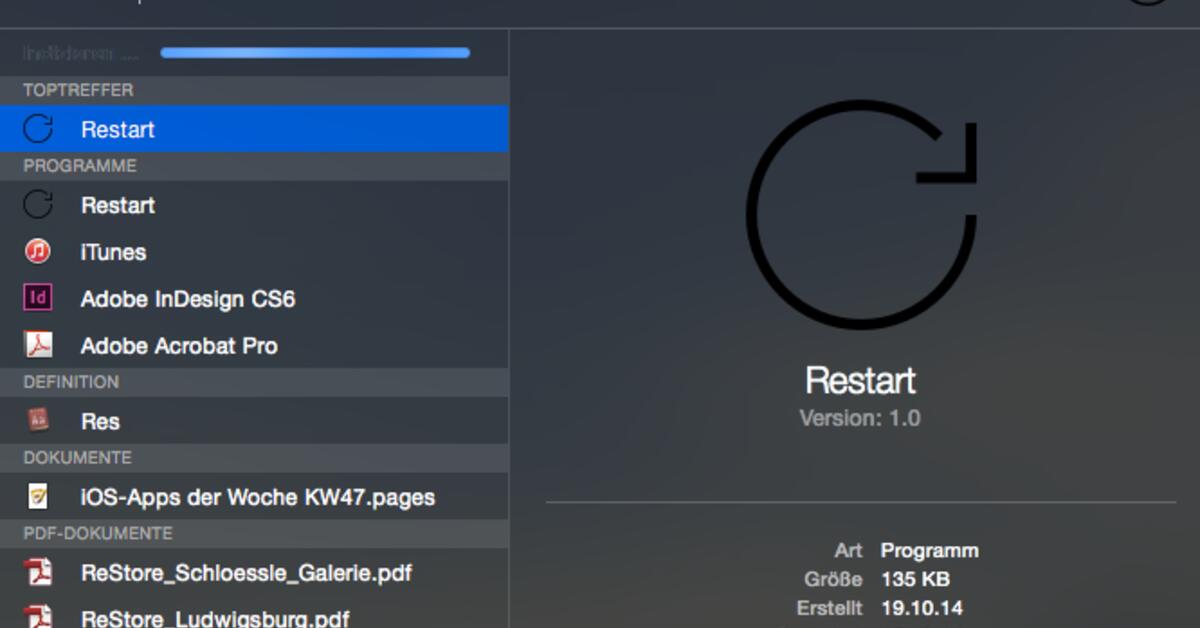 Tipp Mac mit Spotlight ausschalten und neustarten Mac Life