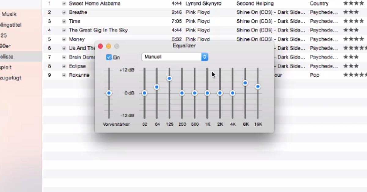 OS X 10.10 Yosemite Klangeinstellungen im iTunesEqualizer ändern so
