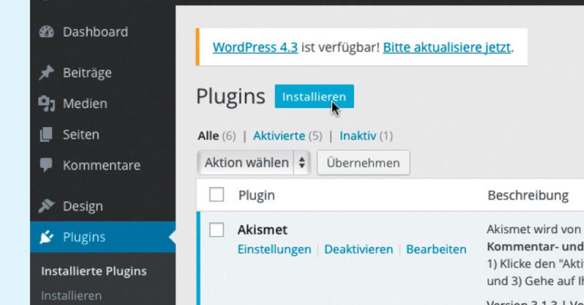 Wordpress: Einstellungen, Benutzer, Plugin konfigurieren | Mac Life