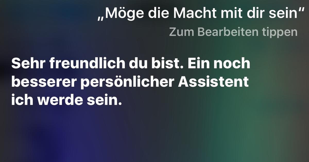 Star Wars Siri antwortet auf "Möge die Macht mit Dir se Mac Life