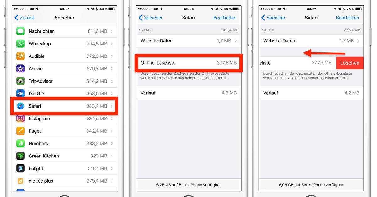 SafariLeseliste Cache leeren am iPhone so geht