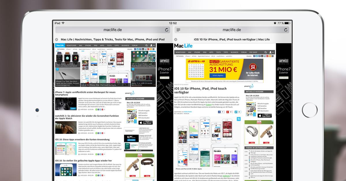 safari ipad 2 seiten gleichzeitig