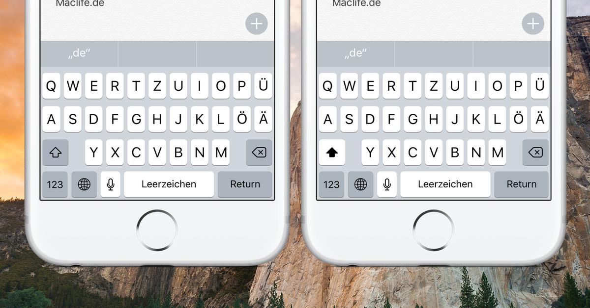 iphone tastatur als grossbuchstaben