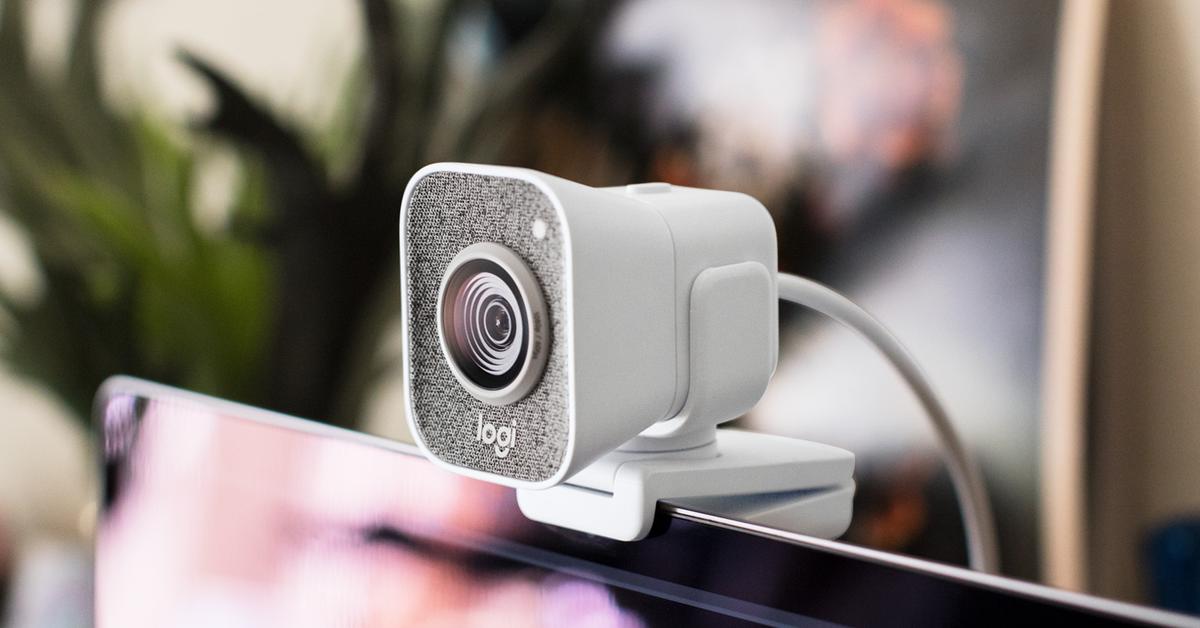 A webcam with a built in microphone