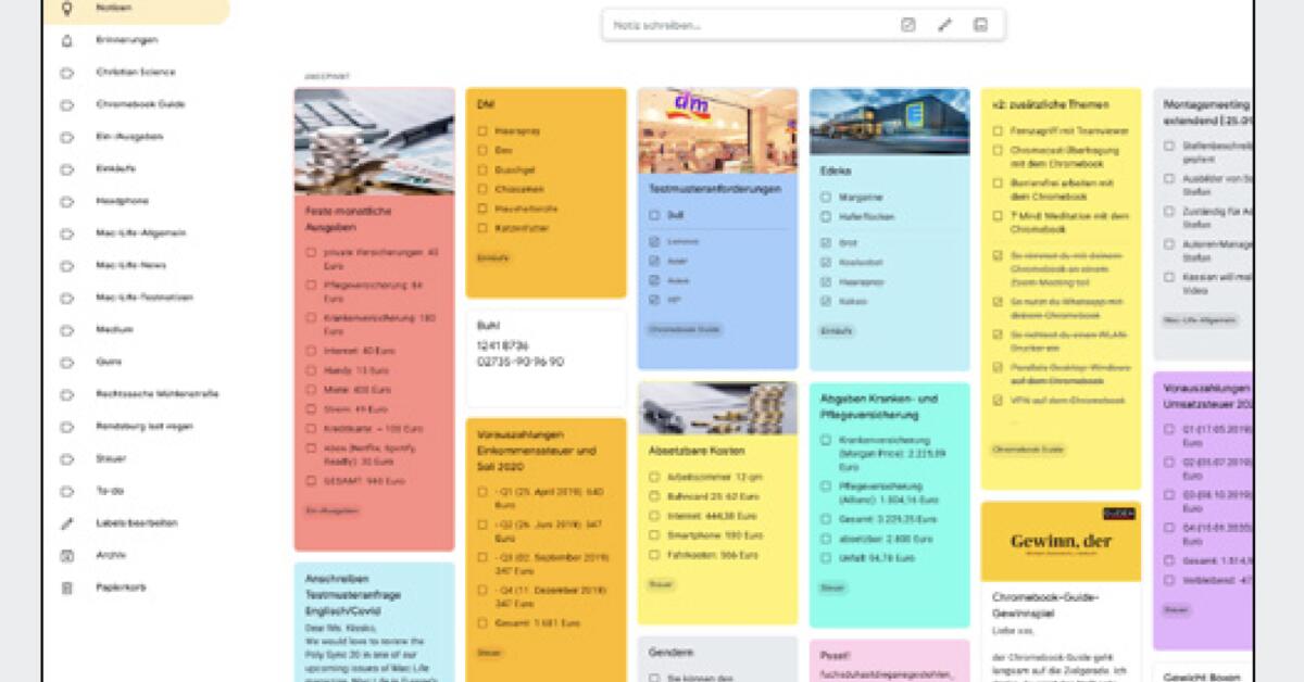 GOOGLE NOTIZEN VERWENDEN visual data 4