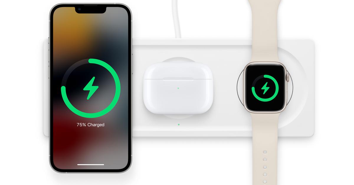 Айгаджет. Elkin Boost↑charge™ Pro 3-in-1 Wireless Charging Pad with MAGSAFE