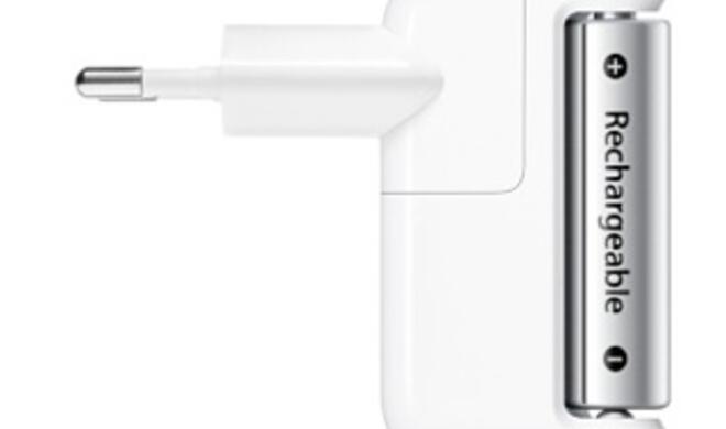 &amp;lt;b&amp;gt;Das neue Apple Batterieladegerät&amp;lt;/b&amp;gt; Wie bereits von diversen Apple-Netzteilen und Ladegeräten bekannt, lässt sich auch beim Akkuladegerät der Stecker austauschen. Das ist inbesondere auf Reisen von Interesse, ein entsprechendes Paket m