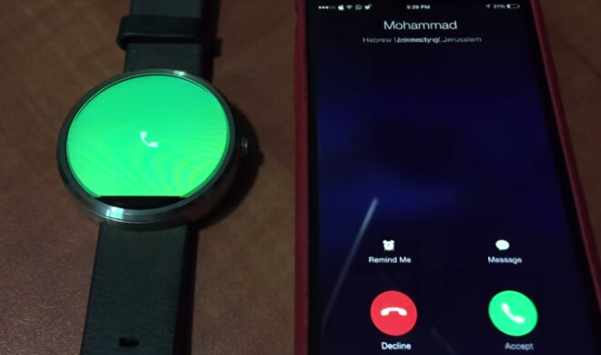 Dem Software-Entwickler Mohammad Abu-Garbeyyeh ist es gelungen, eine Smartwatch, eine Moto 360, mit dem Betriebssystem Android Wear mit einem iPhone zu koppeln