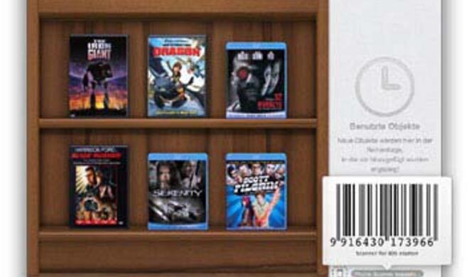 Delicious Library kann ebenfalls Ihren Filmkatalog verwalten und arbeitet mit der Mobil-App Delicious Scanner auf dem iPhone zusammen.