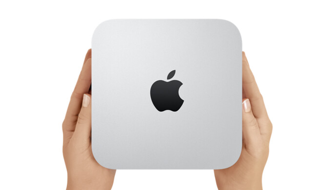 Der Mac mini misst nur 19,7 x 19,7 x 3,6 Zentimeter.