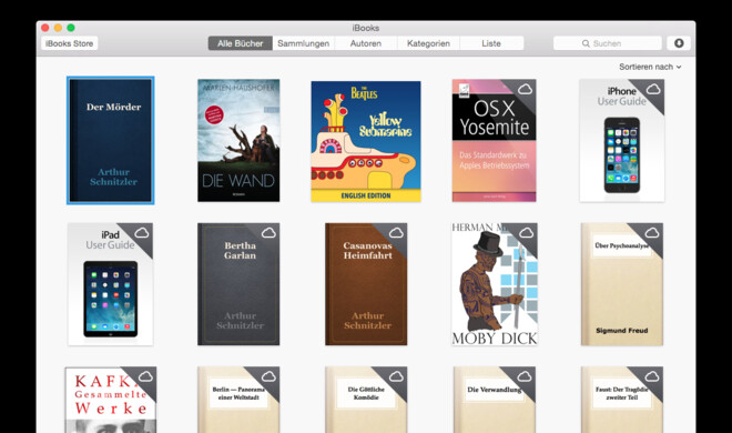 Sammlungen zeigt iBooks recht übersichtlich an