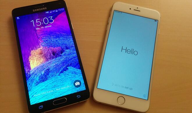 Das iPhone 6 Plus und das Galaxy Note 4 gehören der Kategorie Phablet an