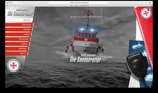 Der Seenotretter-Simulator bringt Spielspaß auch auf den Mac.