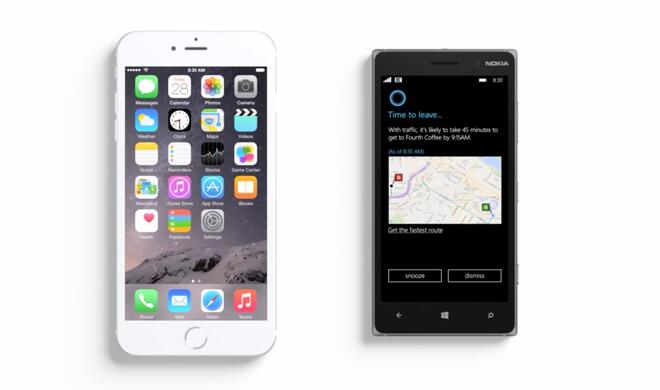 Cortana bezieht Verkehrsdichte in Fahrzeiten mit ein und erinnert rechtzeitig ans Losfahren.