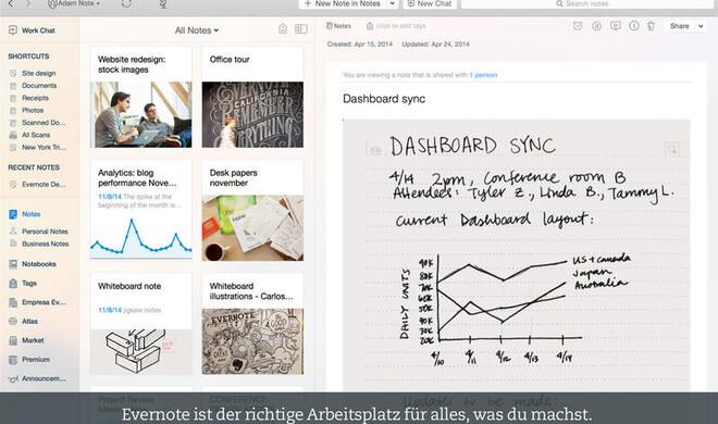 Evernote 6 auf OS X
