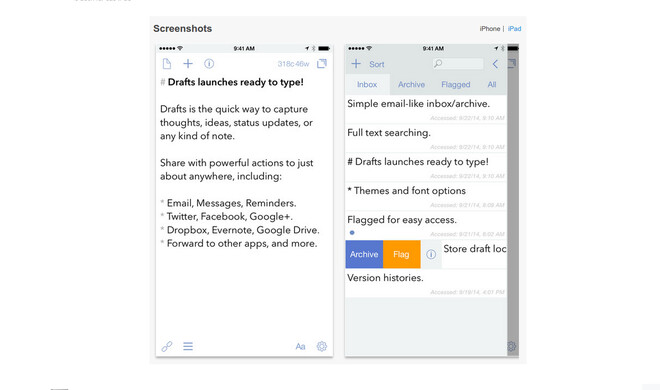 Drafts ist zurück im App Store