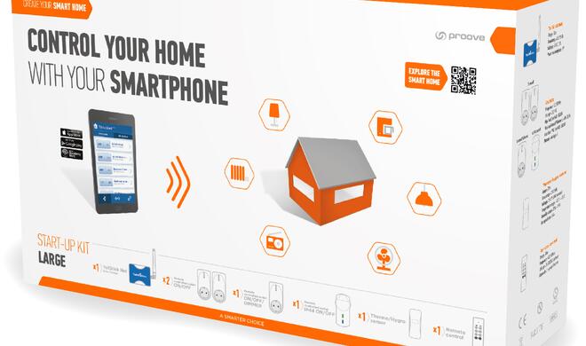Das Start-Up Kit Smart Home der Firma Proove ermöglicht es dem Kunden, auf einfach Weise sein eigenes Zuhause zu vernetzen.