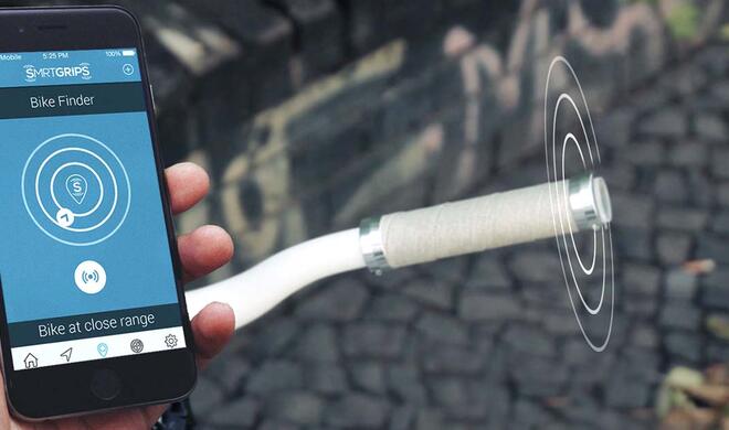 smrtGRiPS: Die Fahrradgriffe lassen sich per Bluetooth mit dem Smartphone koppeln
