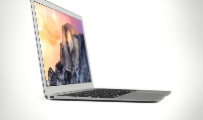So könnte das MacBook Air 12" mit nur einem USB-C-Anschluss aussehen.
