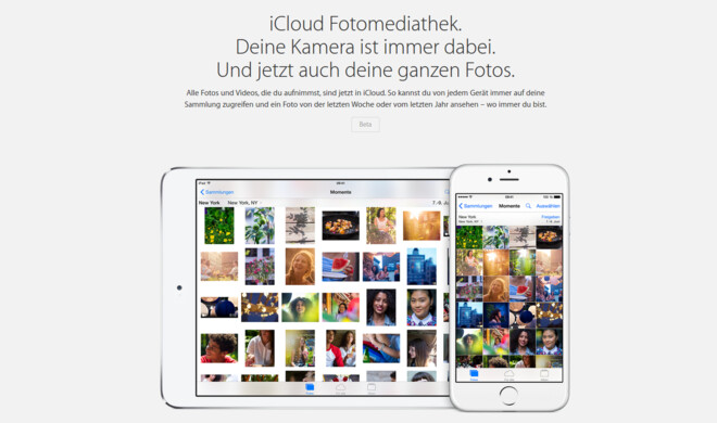 Sowohl die Browser-Anwendung iCloud Fotos als auch die App iCloud-Fotomediathek befinden sich noch im Beta-Test