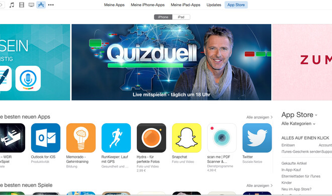 Im iTunes Store einkaufen ohne Kredikarteninfos anzugeben.