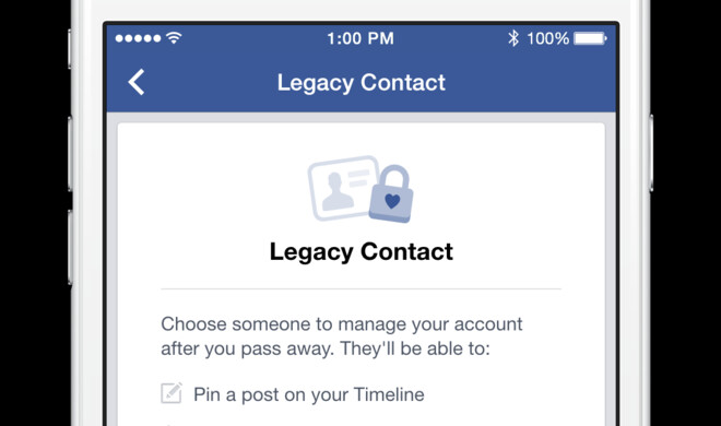 Facebook führt eine neue Funktion namens Legacy Contact ein, die es ermöglicht, einen digitalen Nachlassverwalter zu erstellen.