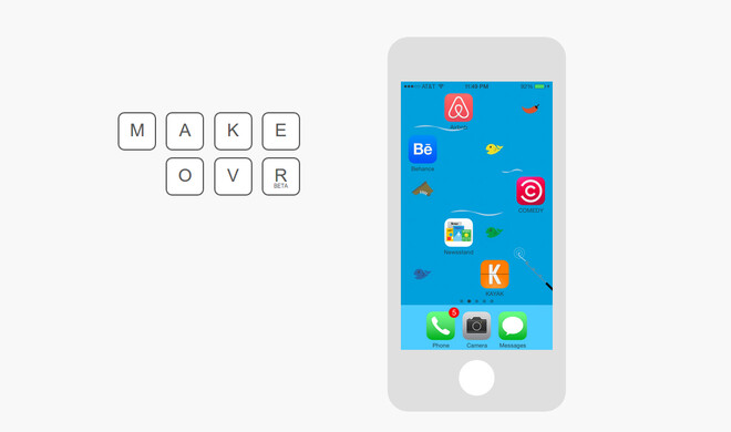 Makeovr kommt mit einigen voreingestellten Hintergundbildern, mit denen die App ab Werk funktioniert