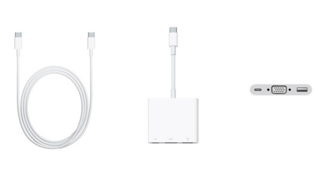 Apple zufolge kann der Nutzer an den USB-C-Digital-AV-Mulitport-Adapter und den USB-C-Digital-AV-Mulitport-Adapter auch ein USB-C-Ladekabel anschließen