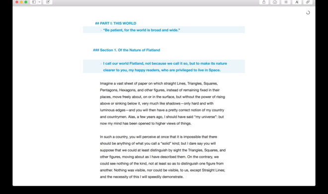 Ulysses auf dem Mac. Seit jeher einer der schönsten Texteditoren.