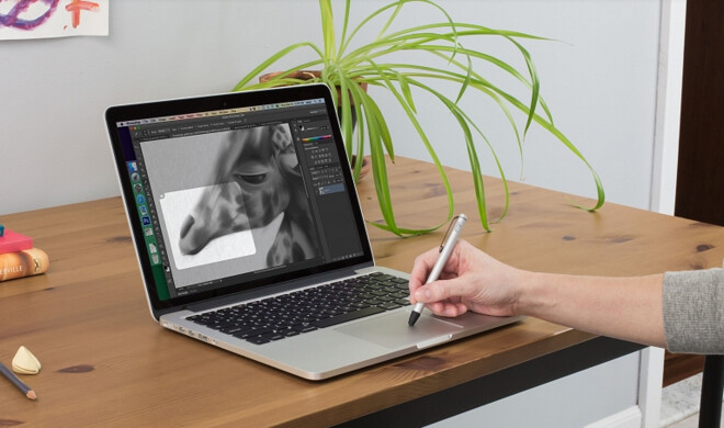 Ten one Design behauptet selbstbewusst, dass der Besitzer eines MacBooks mit Force Touch-TrackPad und der App Inklet sein Zeichen-Tablet nicht mehr benötigt