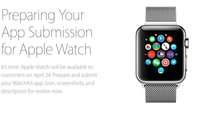 Apple hat angekündigt, dass ab sofort alle Entwickler ihre WatchKit-Apps zur Prüfung im App Store einreichen können.