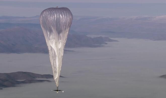 Project-Loom-Ballon bei einem Testflug