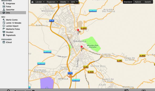 Links: Soll das iPhone keine Ortsdaten speichern, wählen Sie unter „Einstellungen > Datenschutz > Ortungsdienste > Kamera“ den Eintrag „Nie“.