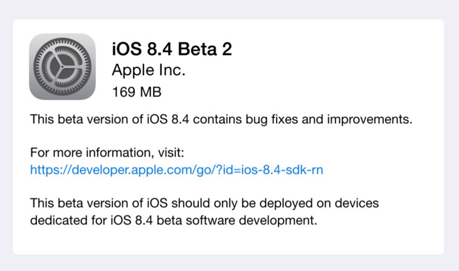 Die iOS 8.4 Beta 2 trägt die Build-Nummer 12H4086d