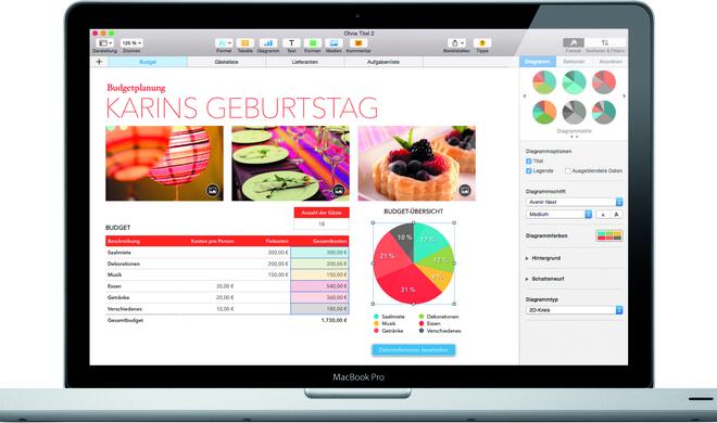 Die wichtigsten Formeln finden Sie in der Symbolleiste mit einem Klick auf das fx-Zeichen.