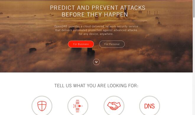 Oben Klicken Sie hier auf „For Personal“, um zum kostenlosen Angebot von Open DNS zu gelangen.
