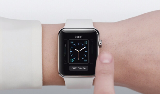 Die Apple Watch besitzt ab Werk neun verschiedene Ziffernblätter, die der Nutzer zusätzlich anpassen kann