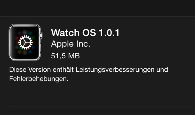 Apple veröffentlich überraschend ein erstes Firmware-Update für die Apple Watch