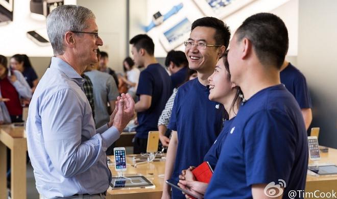 Tim Cook traf sich auf seiner China-Reise mit Apple Store-Mitarbeitern