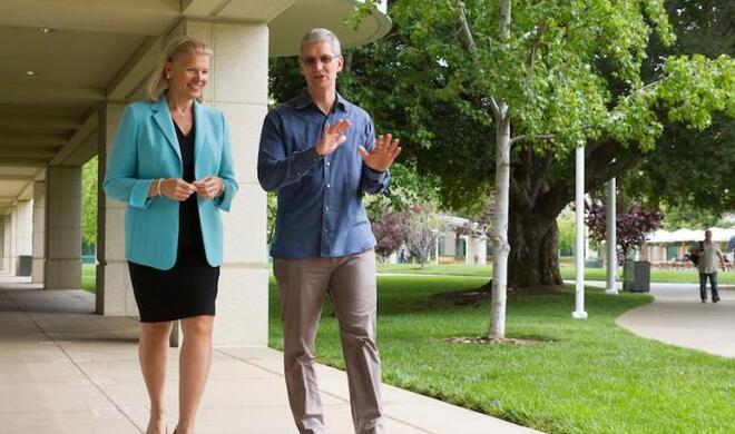 Tim Cook mit  IBMs CEO Ginni Rometty
