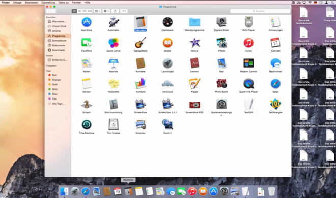 Sie können jedes beliebige Programm im Dock von OS X Yosemite ablegen
