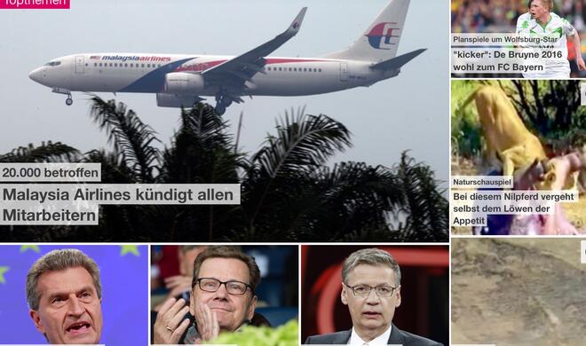 Die neue t-online.de-App für das iPad besticht durch die Kacheloptik.