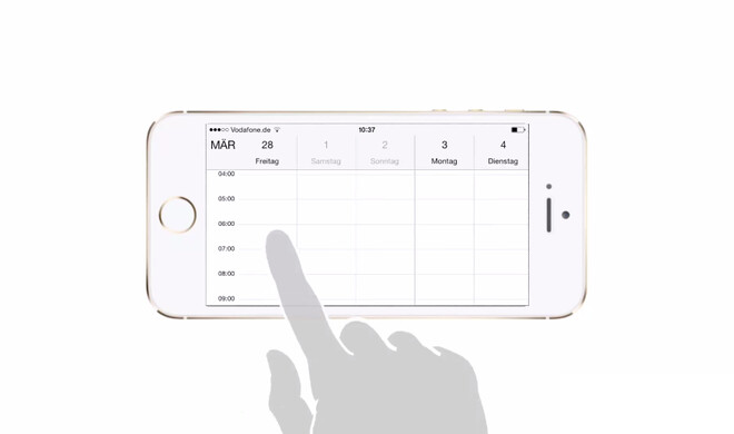 Apples Kalendar-App für iOS 8 bietet auch eine Wochenansicht