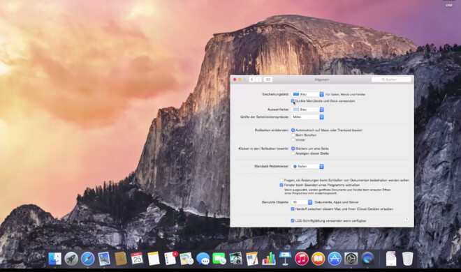 Das Dock kann ganz einfach mit einem dunklen Farbschema ausgestattet werden