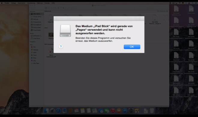 Sie sollten externe Speichermedien vor dem Absetcken immer auswerfen