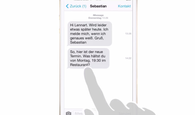 Die Nachrichten-App zeigt ihnen den Zeitstempel einer Nachricht an