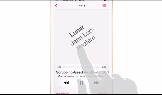 Auch mit dicken Fingern können Sie in der Musik-App sekundengenau spulen