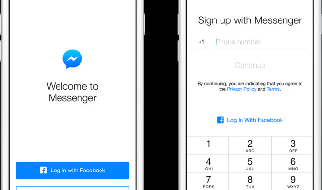 Der Messenger kann auch ohne Facebook-Konto genutzt werden