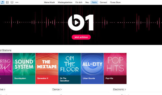 Beats 1 unter iTunes 12.2 - eigentlich kein Unterschied in der Benutzerführung gegenüber iOS 8.4