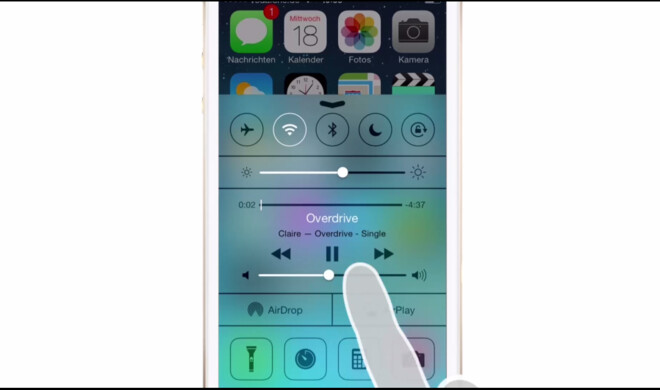 Sie können Musik über das Kontrollzentrum steuern